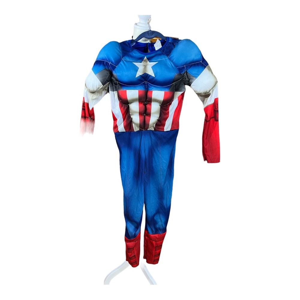 Captain America Marvel Avengers Muscle Halloween Costume Kids Large